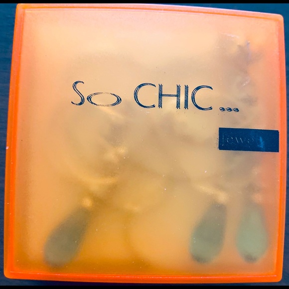 Sterling Silver jewelry set Necklace & long Dangle Earring blue gem stone zircon - Picture 9 of 9